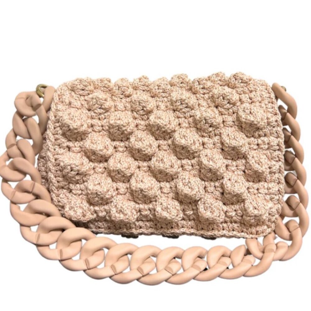 Lulu By Liana K Nude Bubble Bag With Nude Chain $350 - NEW
